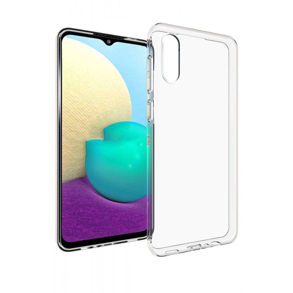 Newface Samsung Galaxy A02 Kılıf Deluxe 2mm Şeffaf Silikon