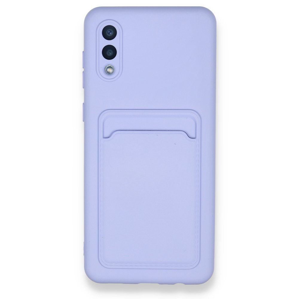 Newface Samsung Galaxy A02 Kılıf Kelvin Kartvizitli Silikon - Lila