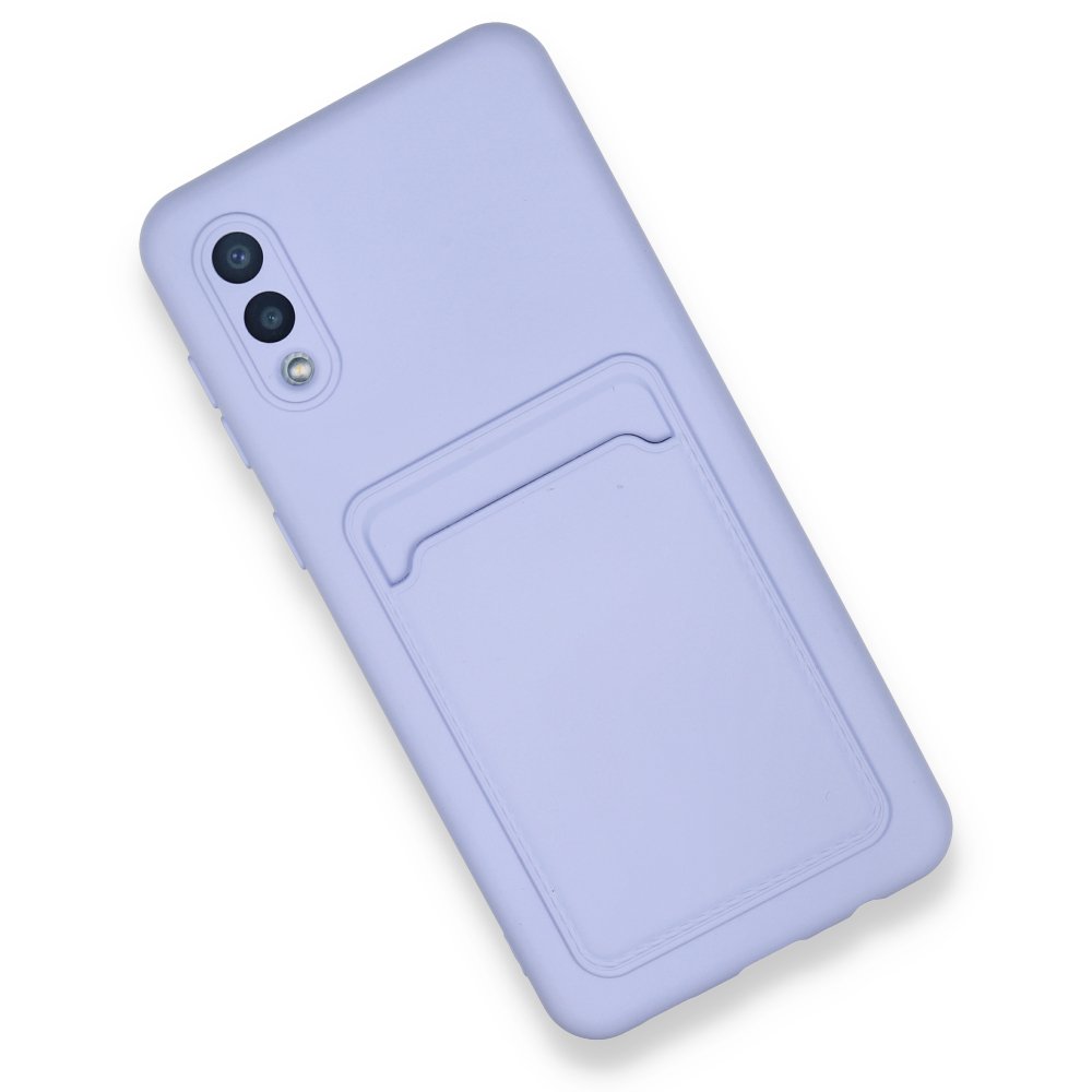 Newface Samsung Galaxy A02 Kılıf Kelvin Kartvizitli Silikon - Lila
