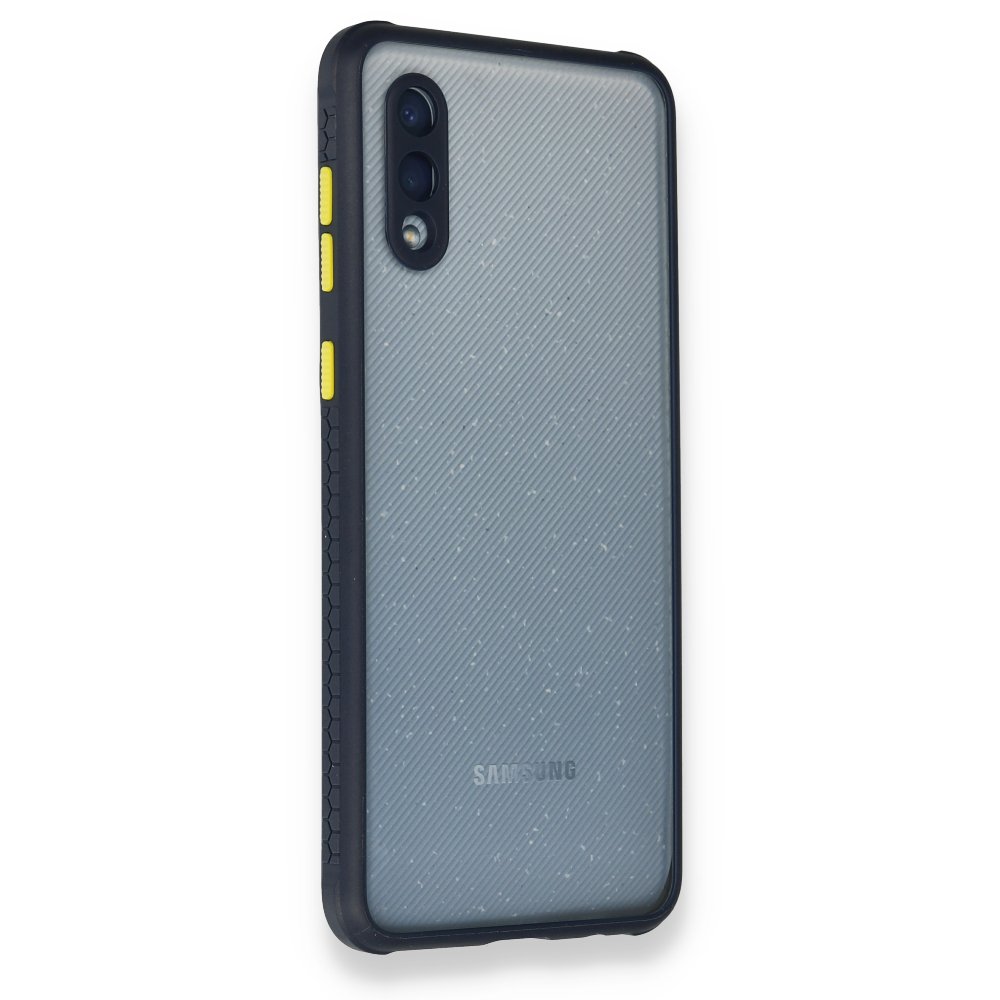 Newface Samsung Galaxy A02 Kılıf Miami Şeffaf Silikon - Lacivert