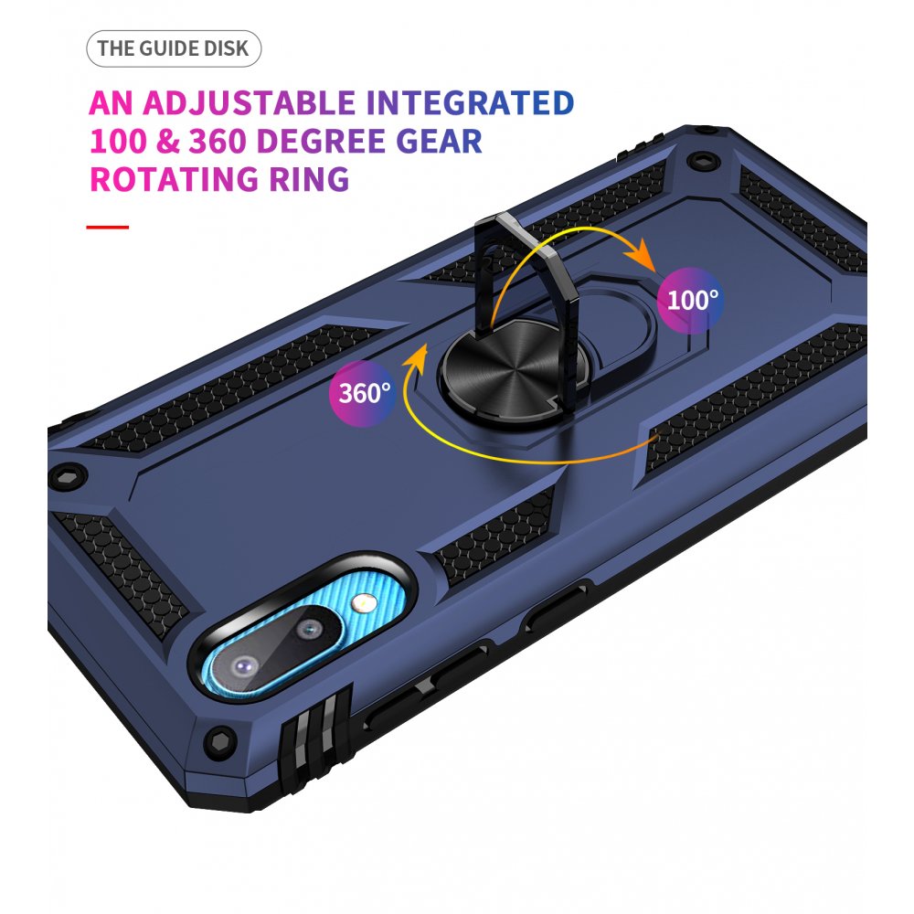 Newface Samsung Galaxy A02 Kılıf Sofya Yüzüklü Silikon Kapak - Lacivert