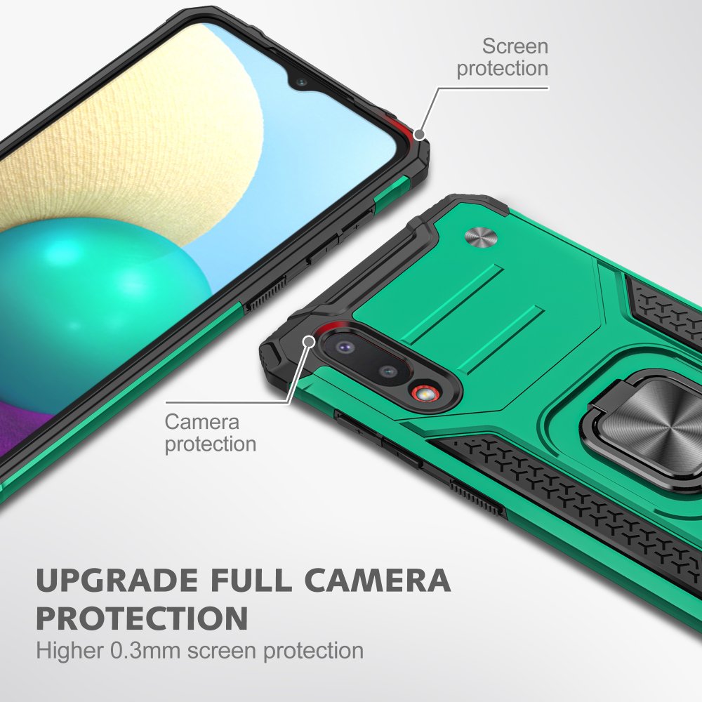 Newface Samsung Galaxy A02 Kılıf Zegna Yüzüklü Silikon Kapak - Koyu Yeşil