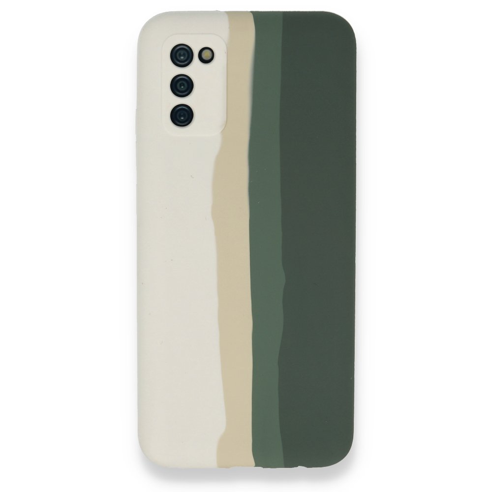 Newface Samsung Galaxy A02S Kılıf Ebruli Lansman Silikon - Beyaz-Gri