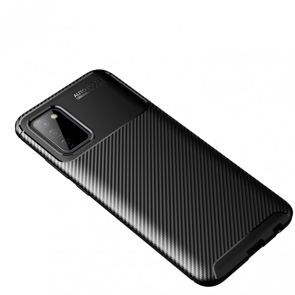 Newface Samsung Galaxy A03S Kılıf Focus Karbon Silikon - Siyah