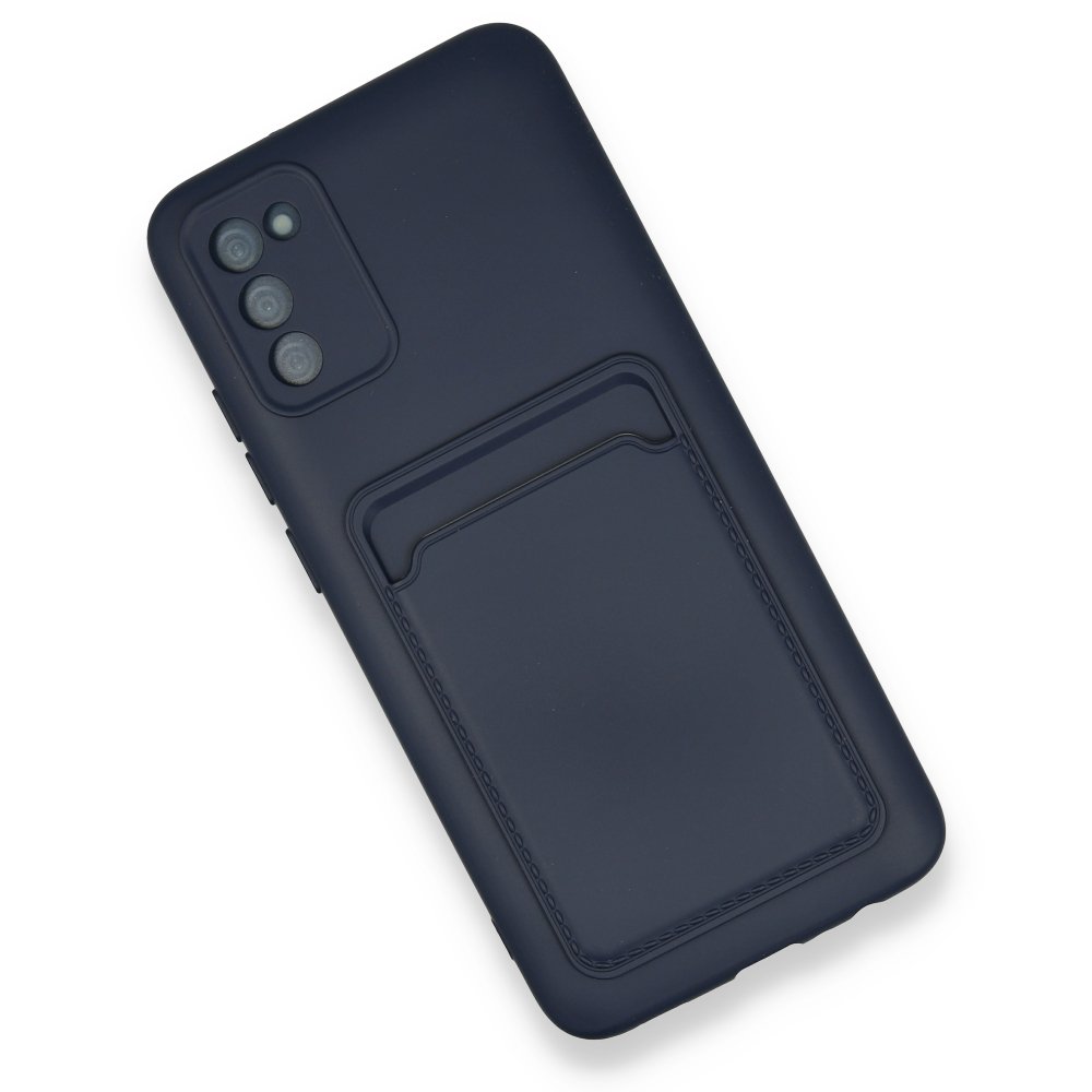 Newface Samsung Galaxy A02S Kılıf Kelvin Kartvizitli Silikon - Lacivert
