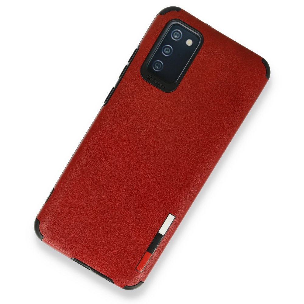 Newface Samsung Galaxy A02S Kılıf Loop Deri Silikon - Kırmızı