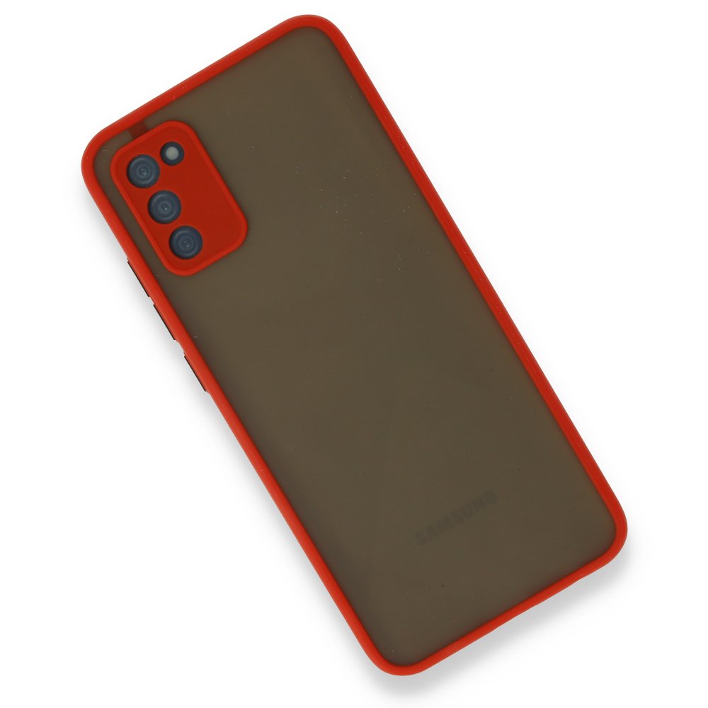 Newface Samsung Galaxy A03S Kılıf Montreal Silikon Kapak - Kırmızı