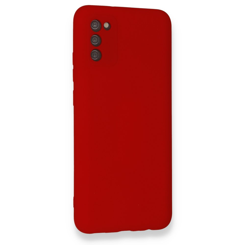 Newface Samsung Galaxy A03S Kılıf Nano içi Kadife Silikon - Kırmızı
