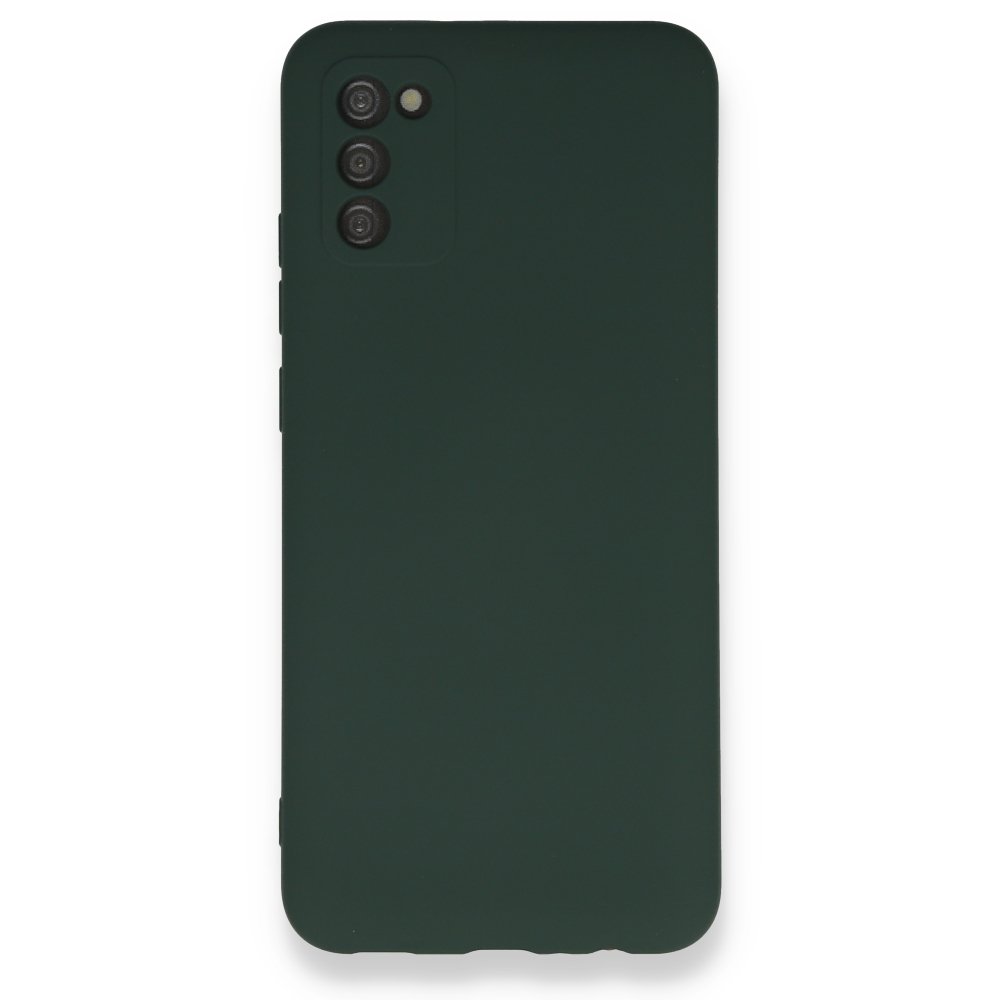 Newface Samsung Galaxy A02S Kılıf Nano içi Kadife Silikon - Koyu Yeşil