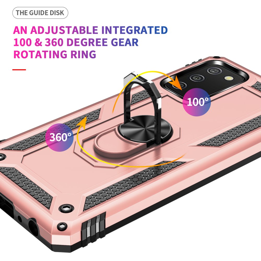 Newface Samsung Galaxy A03S Kılıf Sofya Yüzüklü Silikon Kapak - Rose