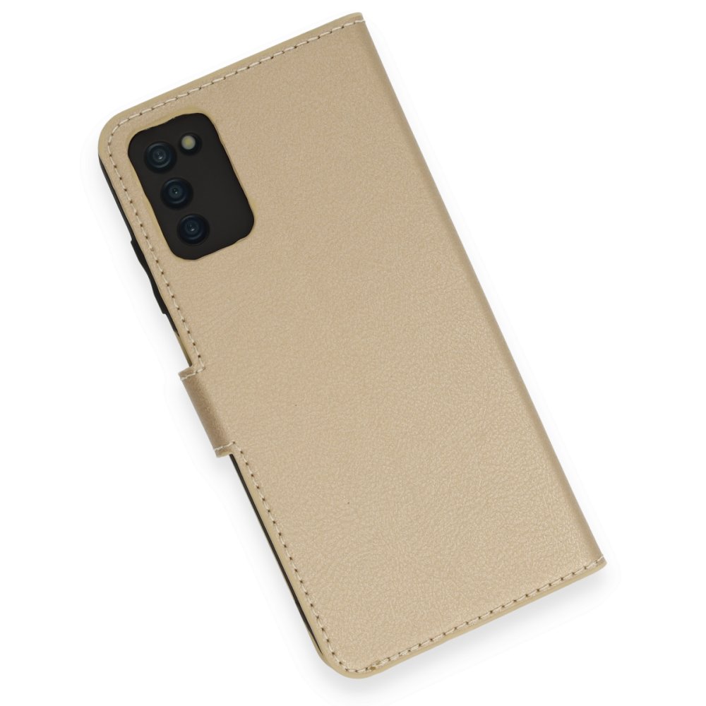 Newface Samsung Galaxy A02S Kılıf Trend S Plus Kapaklı Kılıf - Gold