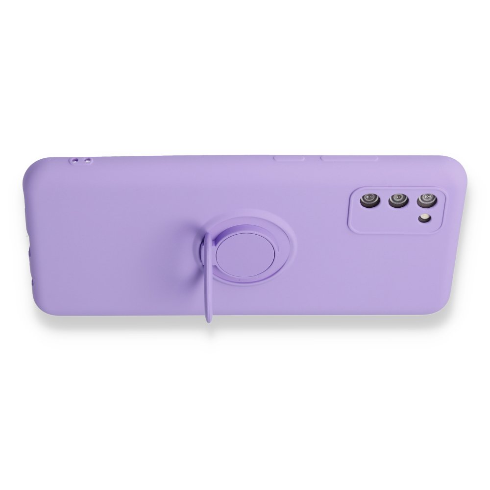 Newface Samsung Galaxy A02S Kılıf Viktor Yüzüklü Silikon - Mor