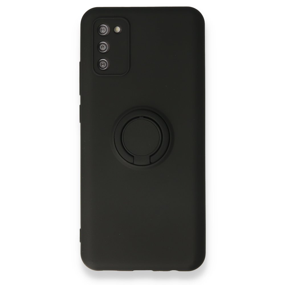 Newface Samsung Galaxy A02S Kılıf Viktor Yüzüklü Silikon - Siyah