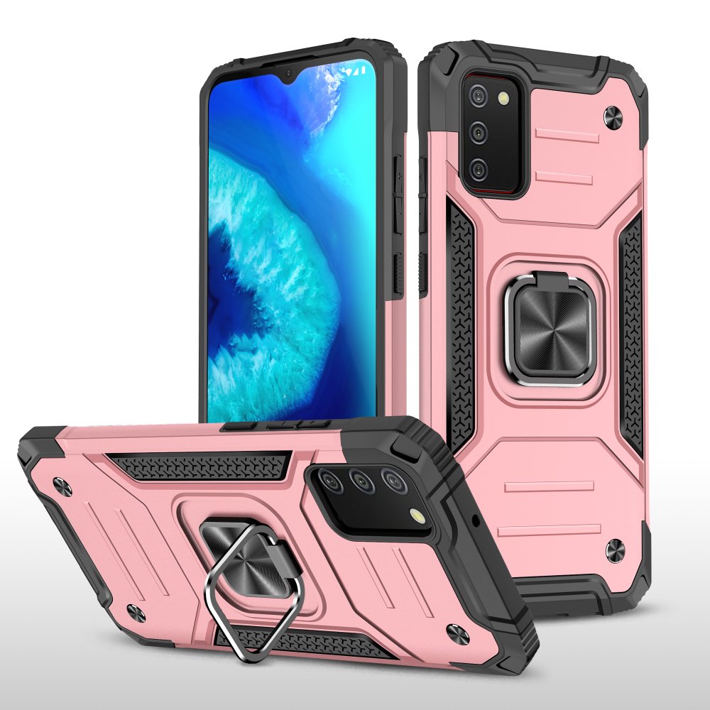 Newface Samsung Galaxy A02S Kılıf Zegna Yüzüklü Silikon Kapak - Rose