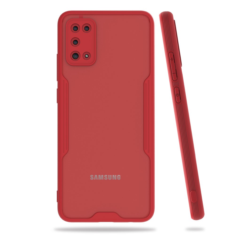 Newface Samsung Galaxy A02S Kılıf Platin Silikon - Kırmızı