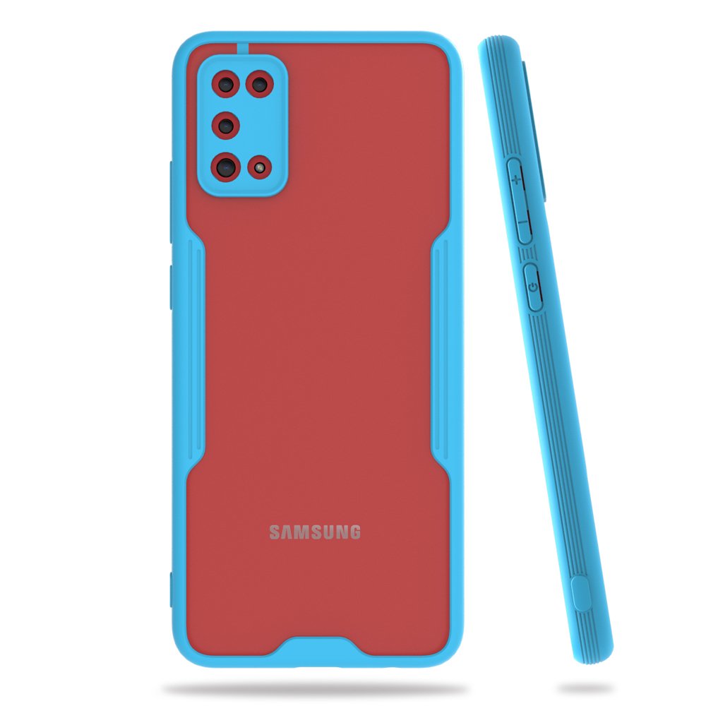 Newface Samsung Galaxy A02S Kılıf Platin Silikon - Mavi