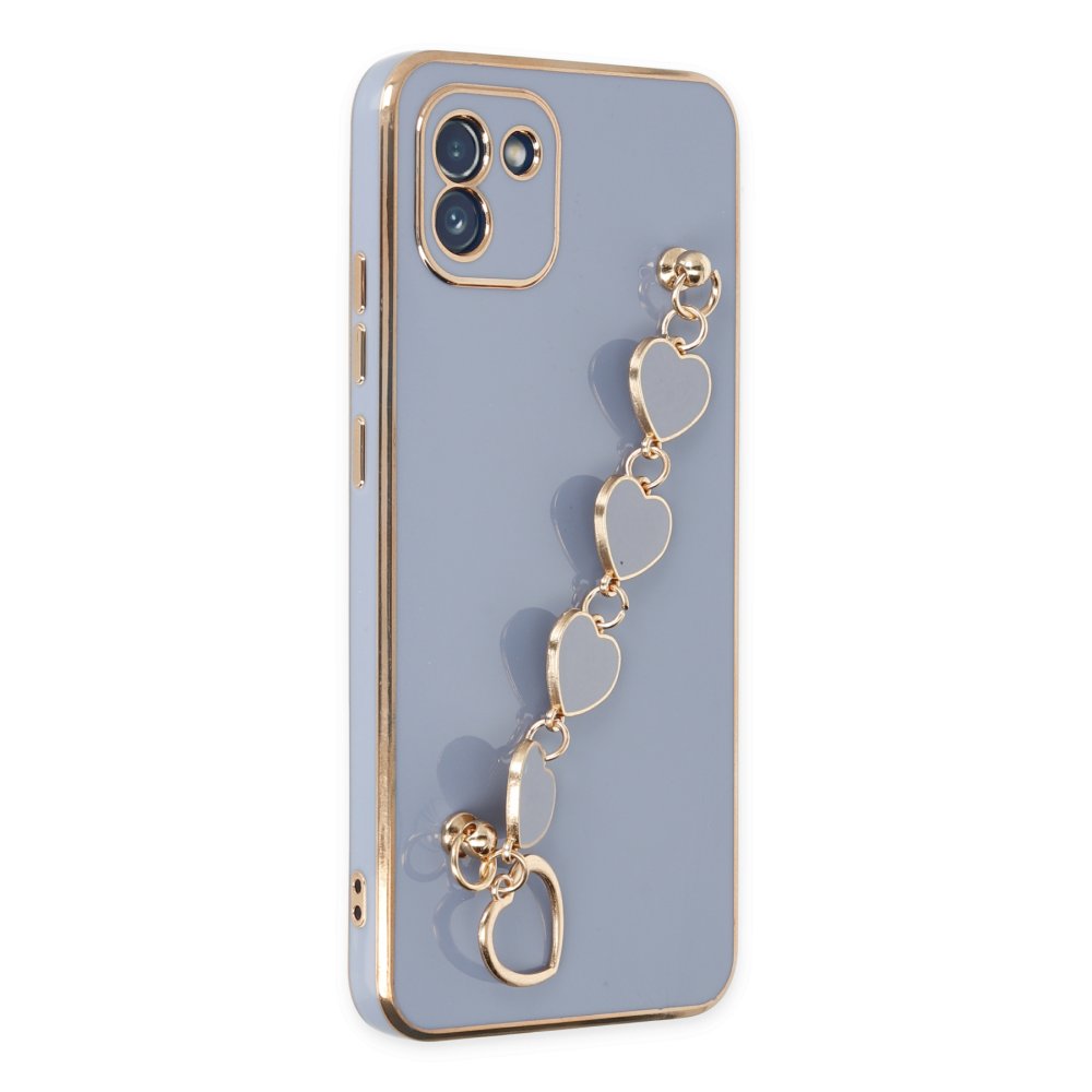 Newface Samsung Galaxy A03 Kılıf Esila Silikon - Gri