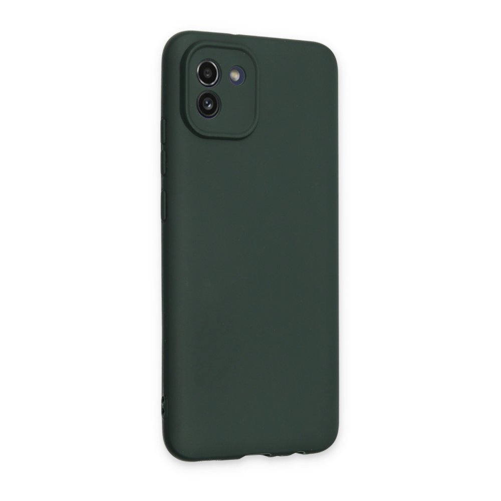 Newface Samsung Galaxy A03 Kılıf First Silikon - Koyu Yeşil