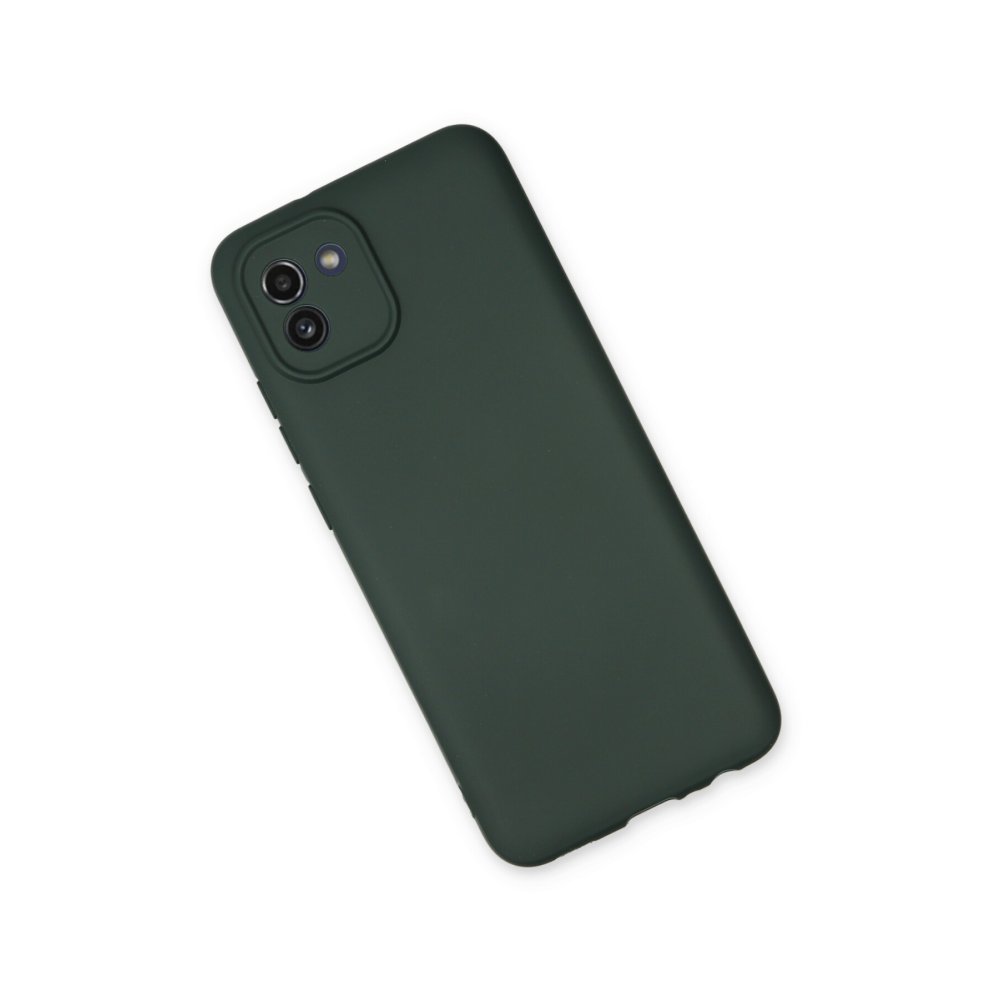 Newface Samsung Galaxy A03 Kılıf First Silikon - Koyu Yeşil