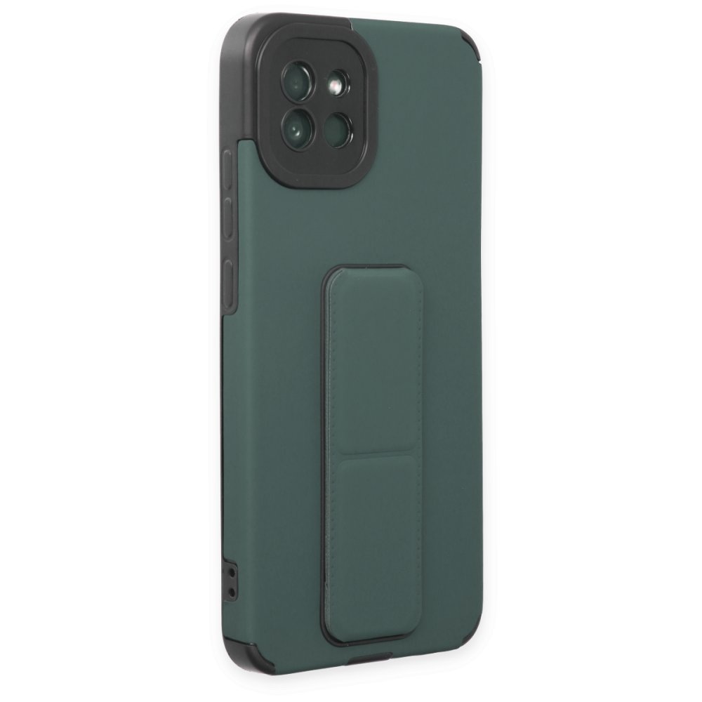 Newface Samsung Galaxy A03 Kılıf Mega Standlı Silikon - Yeşil