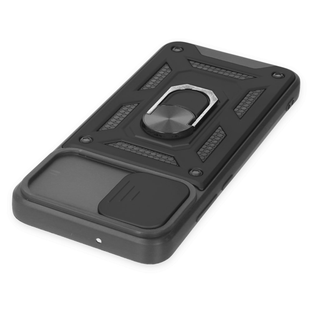 Newface Samsung Galaxy A03 Kılıf Pars Lens Yüzüklü Silikon - Siyah