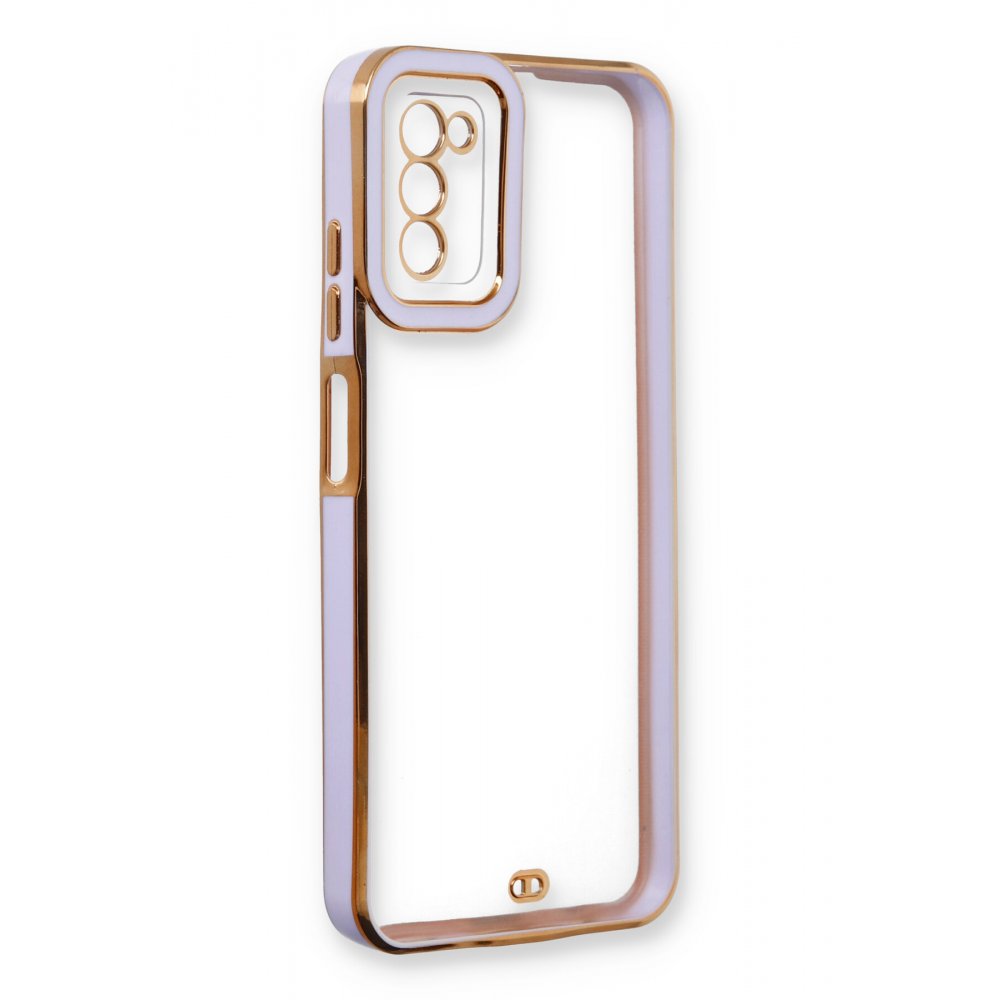 Newface Samsung Galaxy A02S Kılıf Liva Lens Silikon - Lila
