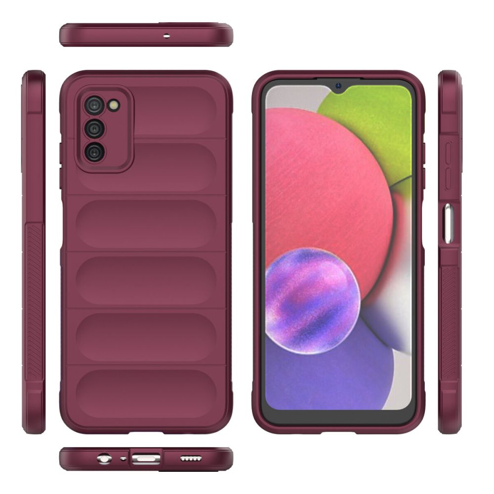 Newface Samsung Galaxy A03S Kılıf Optimum Silikon - Bordo