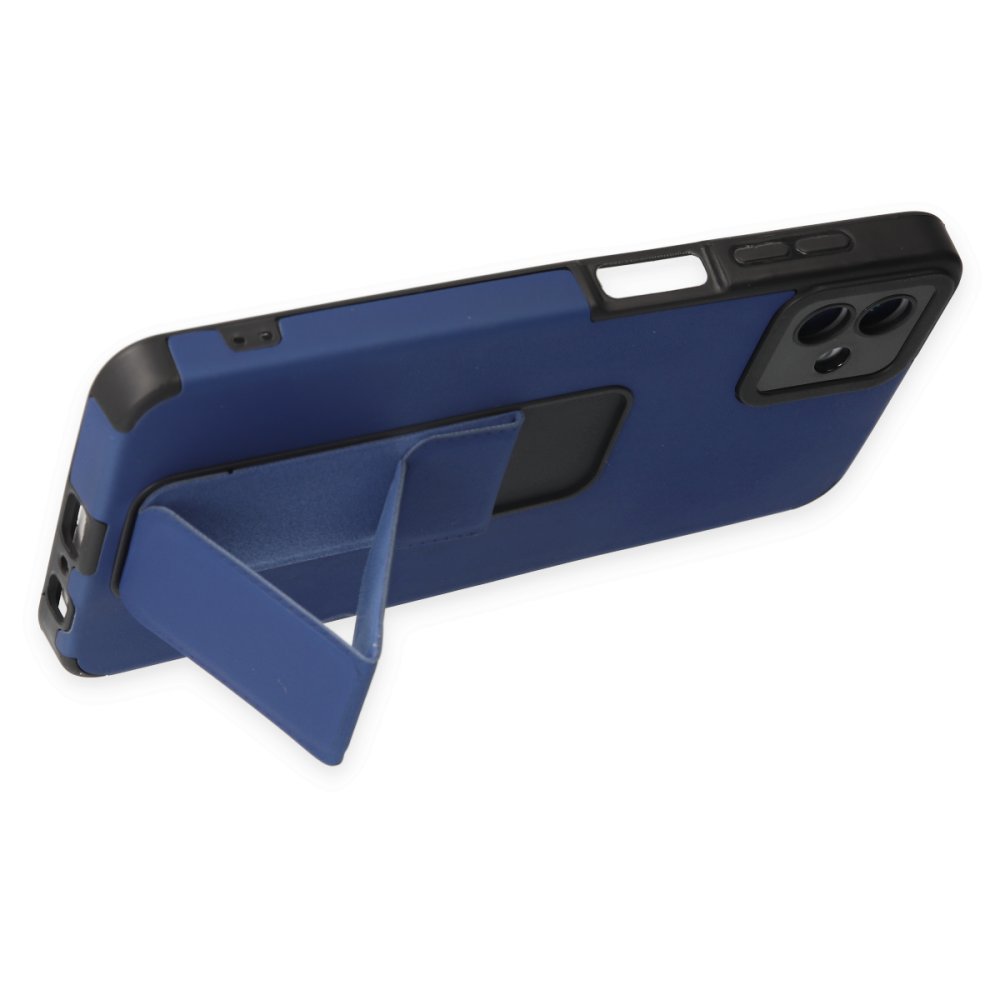 Newface Samsung Galaxy A04 Kılıf Mega Standlı Silikon - Mavi