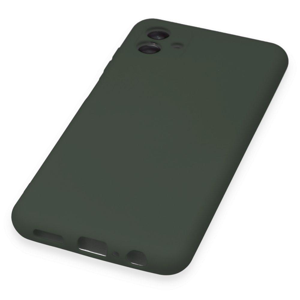 Newface Samsung Galaxy A04 Kılıf Nano içi Kadife Silikon - Koyu Yeşil