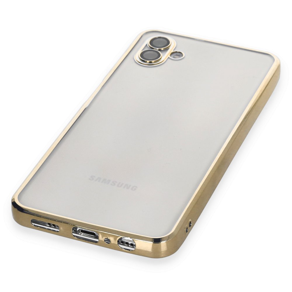 Newface Samsung Galaxy A04 Kılıf Razer Lensli Silikon - Gold