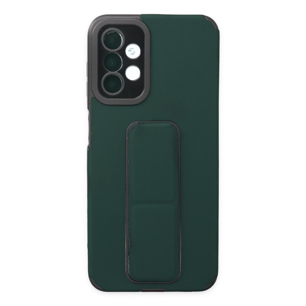 Newface Samsung Galaxy A04S Kılıf Mega Standlı Silikon - Yeşil