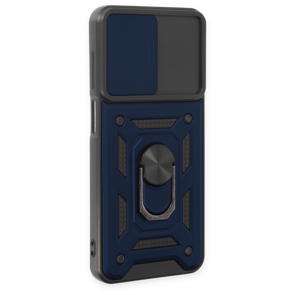 Newface Samsung Galaxy A04S Kılıf Pars Lens Yüzüklü Silikon - Lacivert