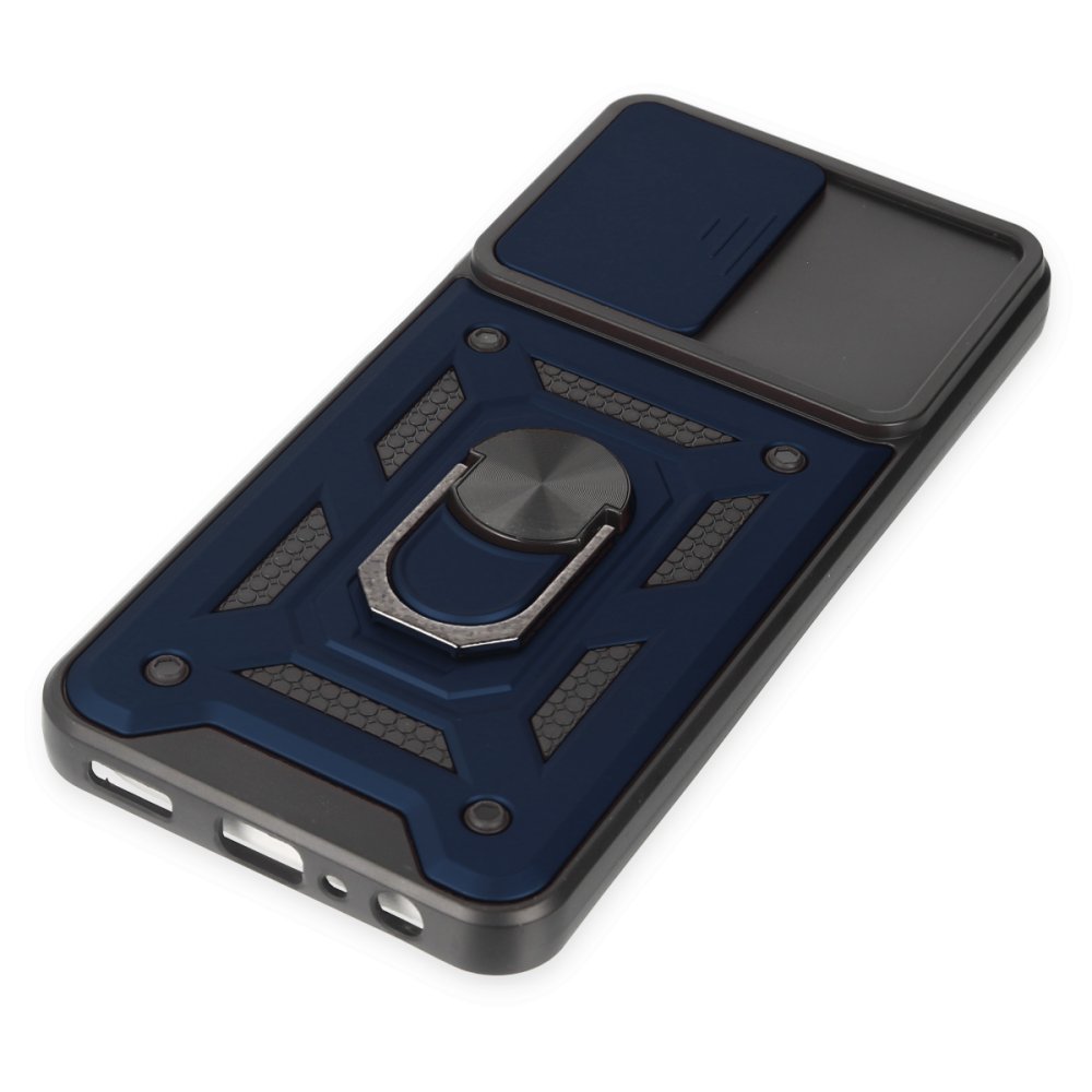 Newface Samsung Galaxy A04S Kılıf Pars Lens Yüzüklü Silikon - Lacivert