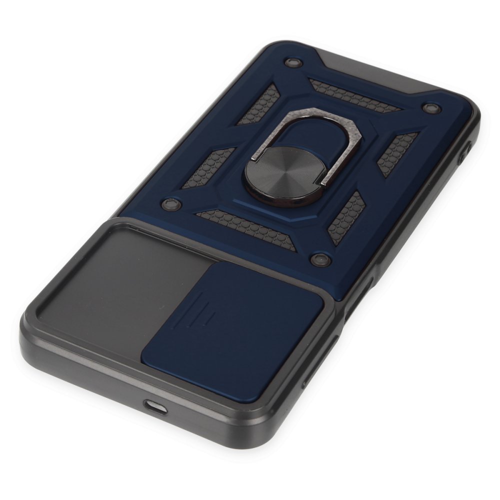 Newface Samsung Galaxy A04S Kılıf Pars Lens Yüzüklü Silikon - Lacivert