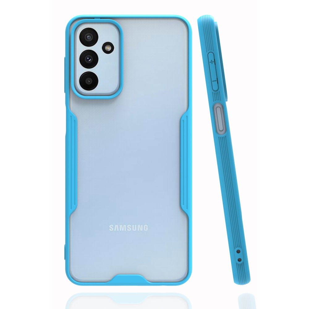 Newface Samsung Galaxy A04S Kılıf Platin Silikon - Mavi