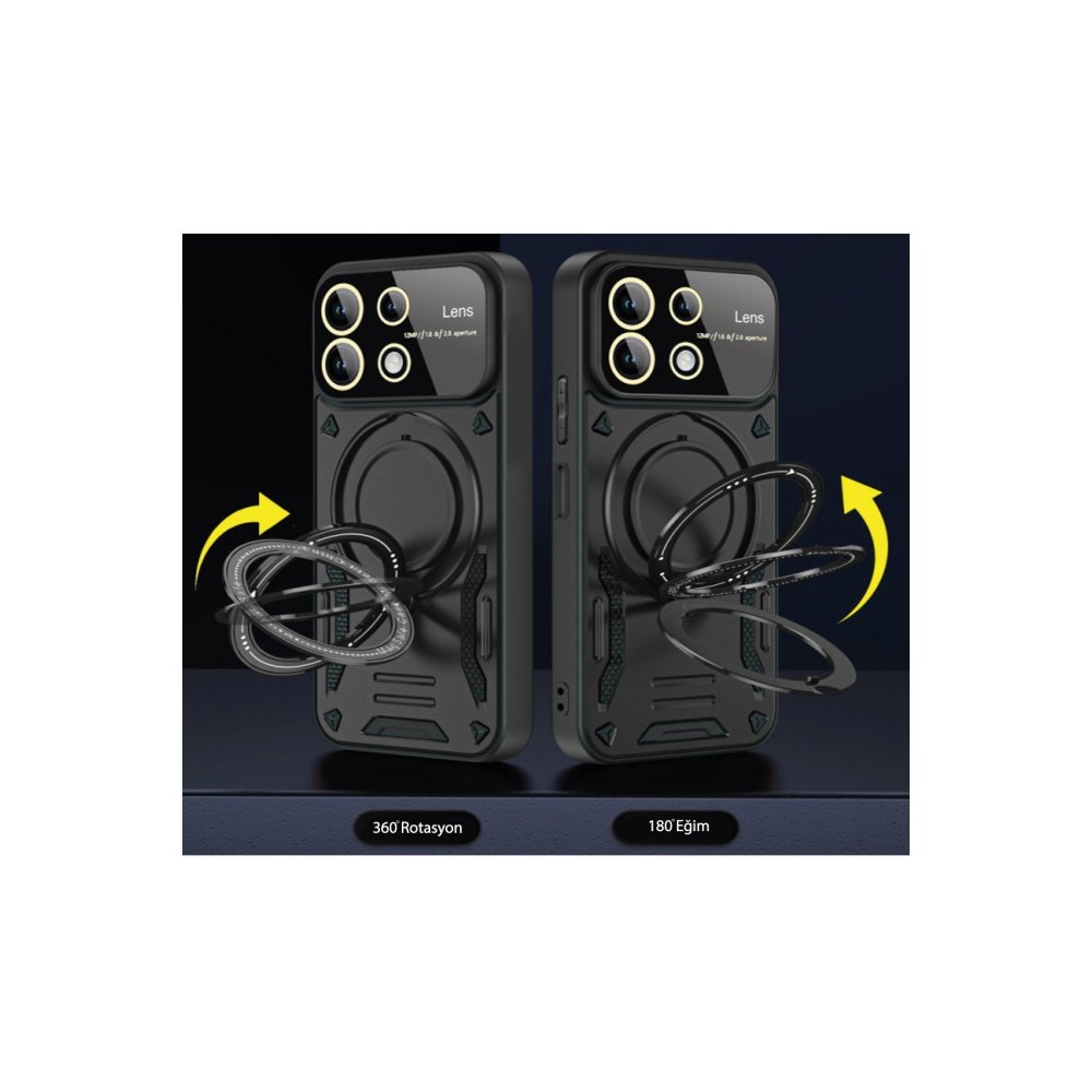 Newface Samsung Galaxy A05 Kılıf Joy Lens Standlı Kapak - Lacivert