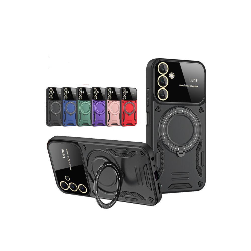 Newface Samsung Galaxy A05S Kılıf Joy Lens Standlı Kapak - Kırmızı