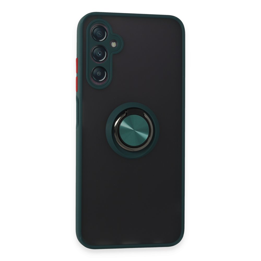 Newface Samsung Galaxy A05S Kılıf Montreal Yüzüklü Silikon Kapak - Yeşil