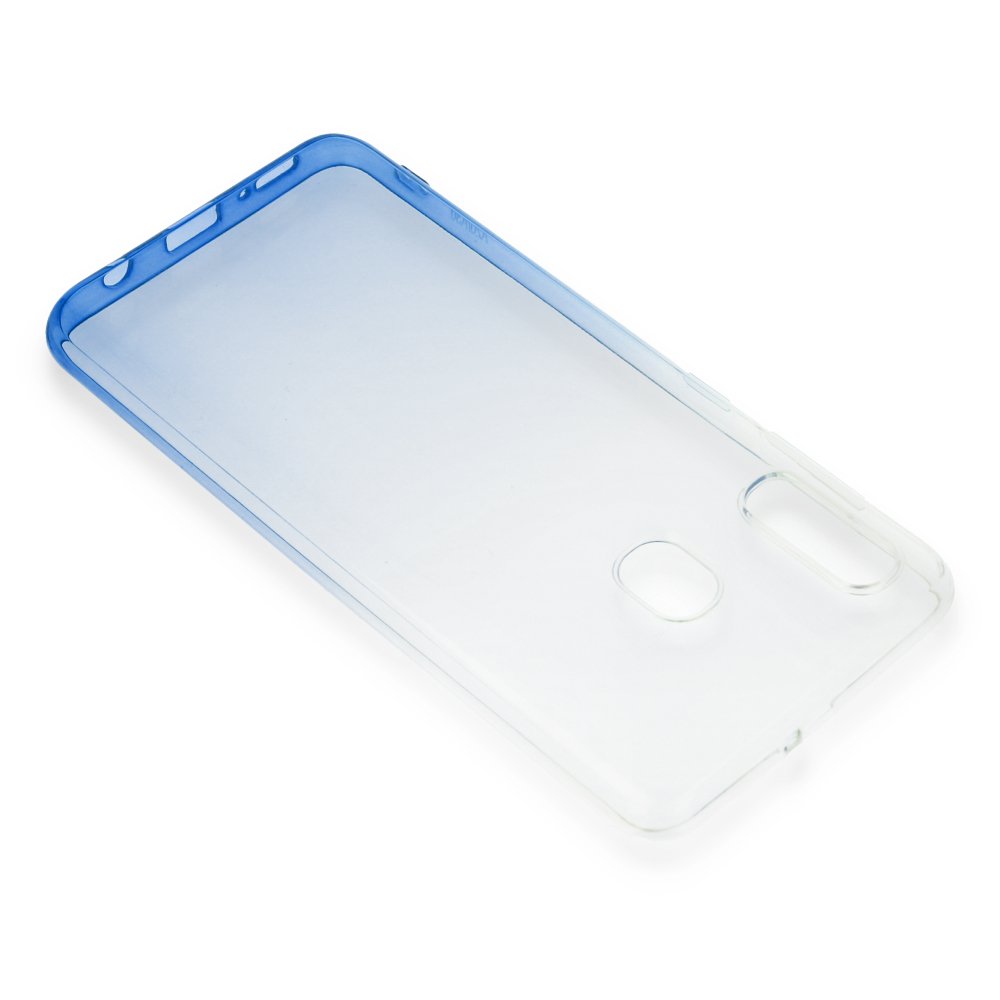 Newface Samsung Galaxy A10 Kılıf Lüx Çift Renkli Silikon - Mavi