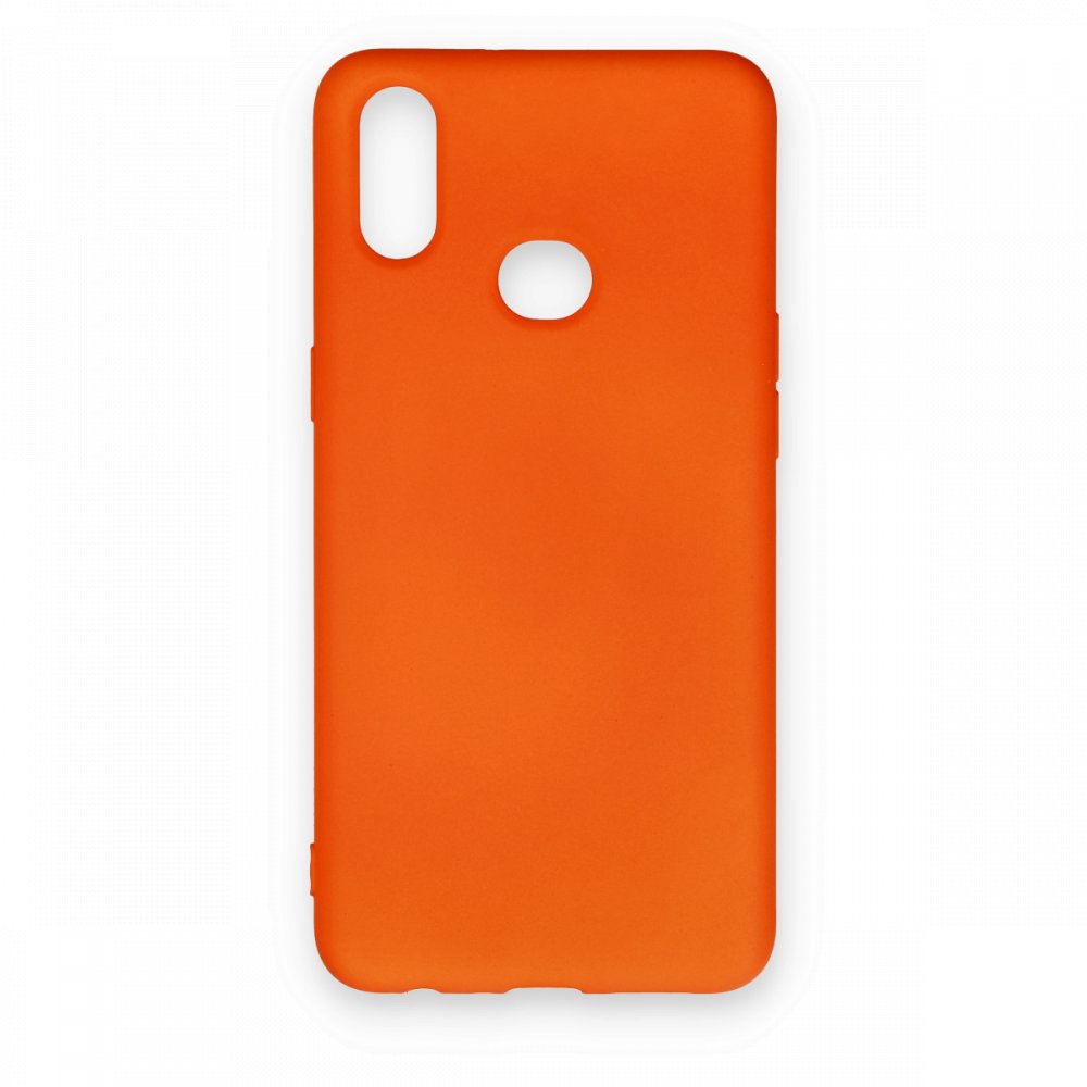 Newface Samsung Galaxy A10S Kılıf Nano içi Kadife Silikon - Turuncu