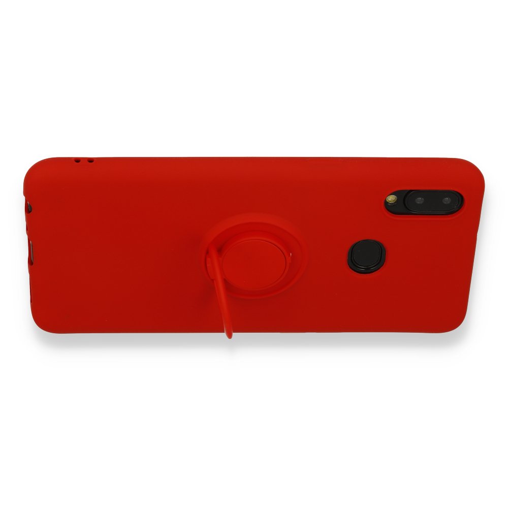 Newface Samsung Galaxy A10S Kılıf Viktor Yüzüklü Silikon - Kırmızı