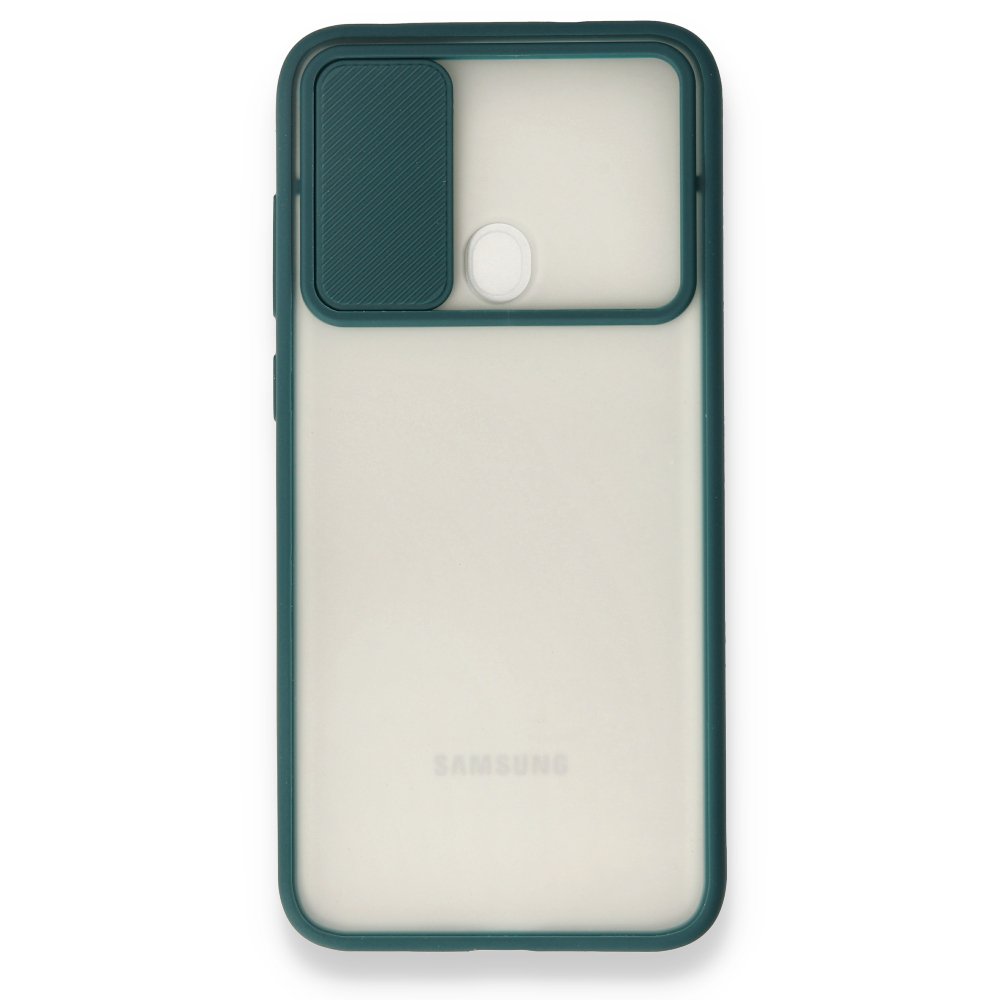 Newface Samsung Galaxy A11 Kılıf Palm Buzlu Kamera Sürgülü Silikon - Yeşil