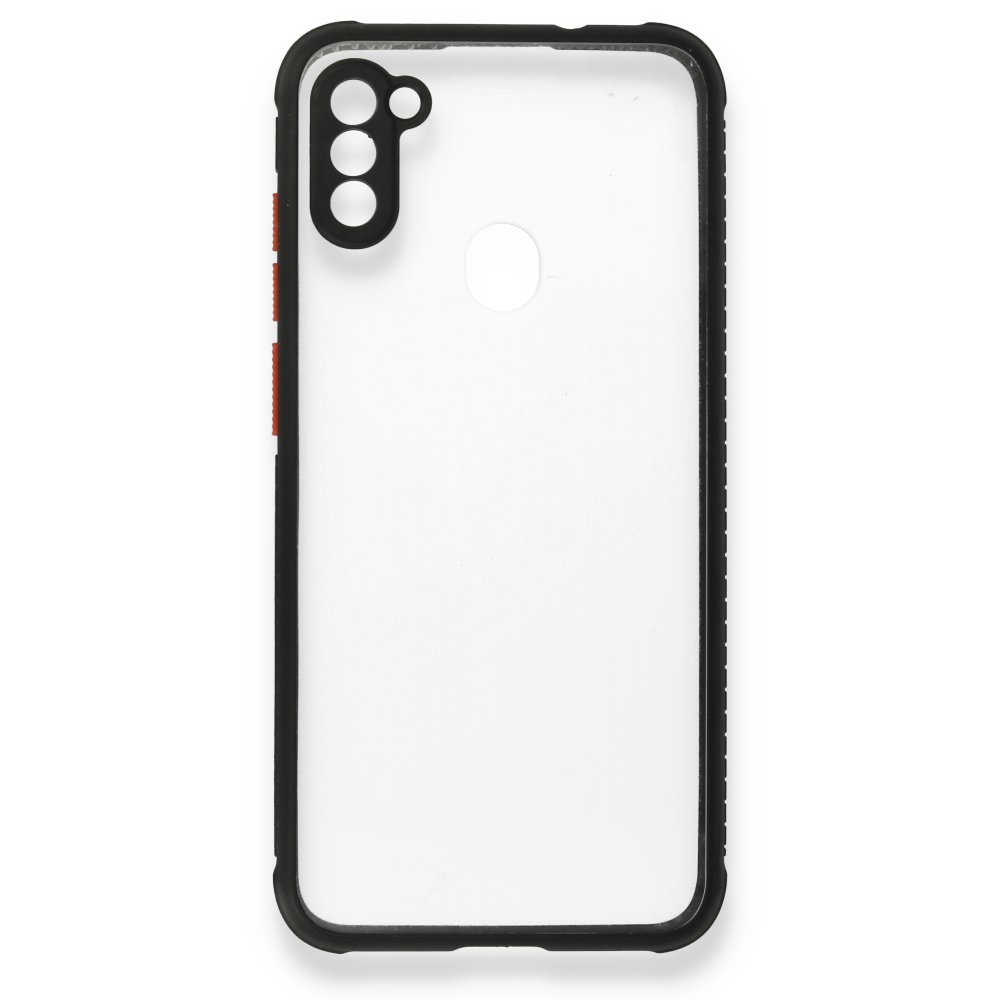 Newface Samsung Galaxy M11 Kılıf Miami Şeffaf Silikon - Siyah