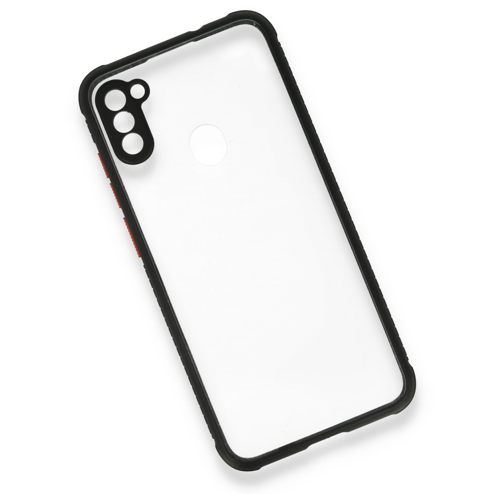 Newface Samsung Galaxy M11 Kılıf Miami Şeffaf Silikon - Siyah