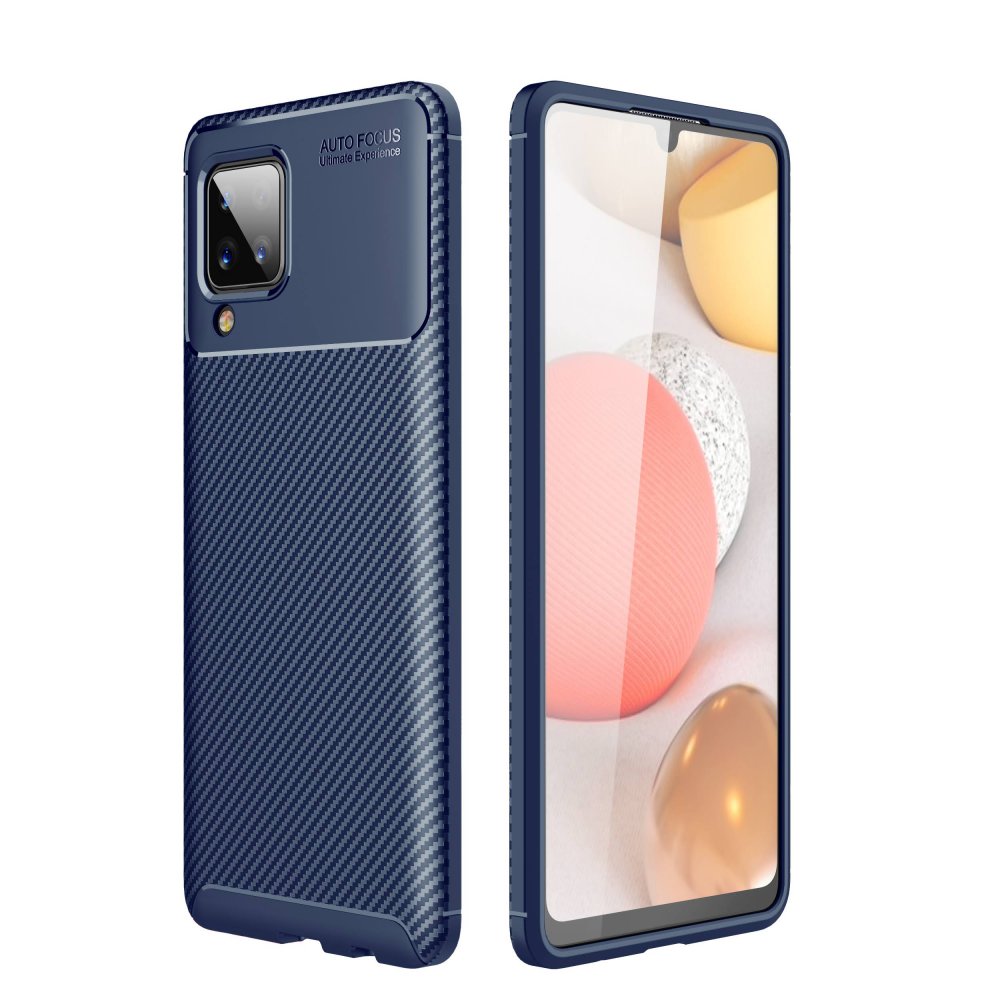 Newface Samsung Galaxy M12 Kılıf Auto Focus Karbon Kapak - Lacivert
