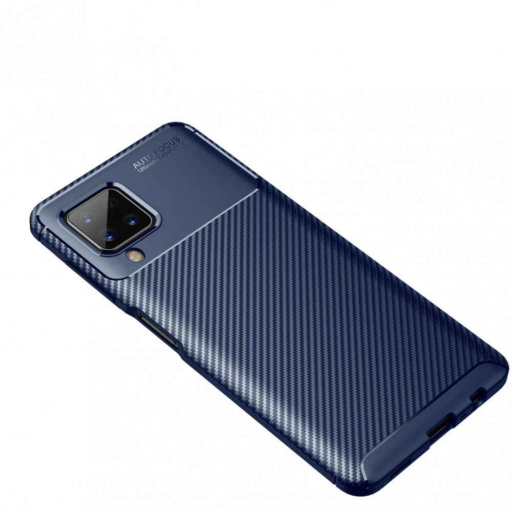 Newface Samsung Galaxy M12 Kılıf Auto Focus Karbon Kapak - Lacivert