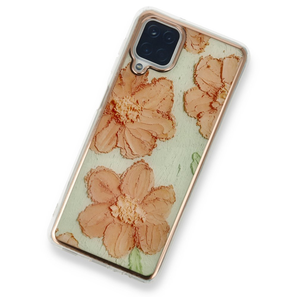 Newface Samsung Galaxy A12 Kılıf Çiçekli Silikon - Rose