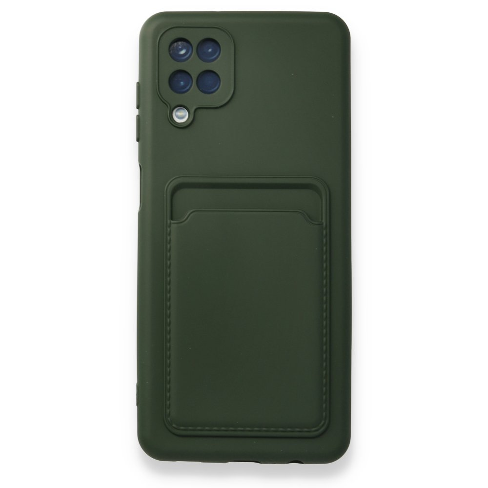 Newface Samsung Galaxy A12 Kılıf Kelvin Kartvizitli Silikon - Koyu Yeşil