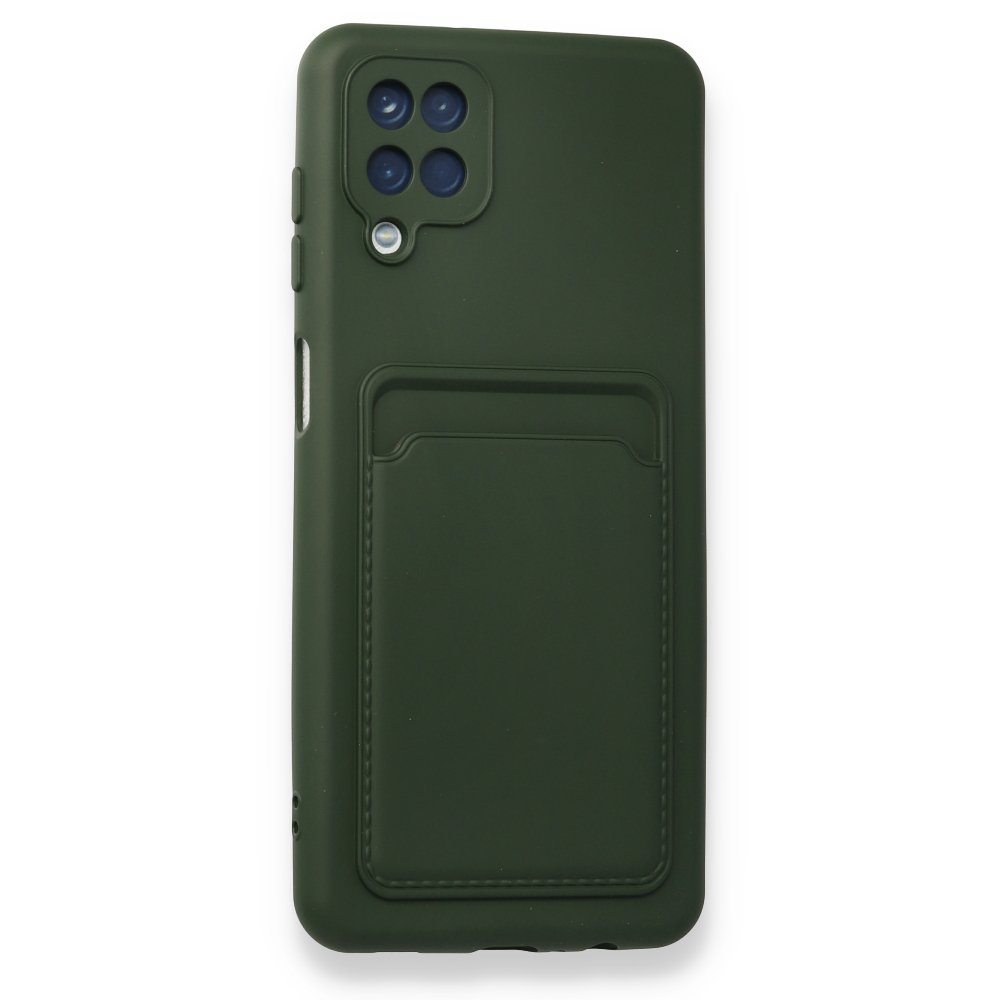 Newface Samsung Galaxy A12 Kılıf Kelvin Kartvizitli Silikon - Koyu Yeşil