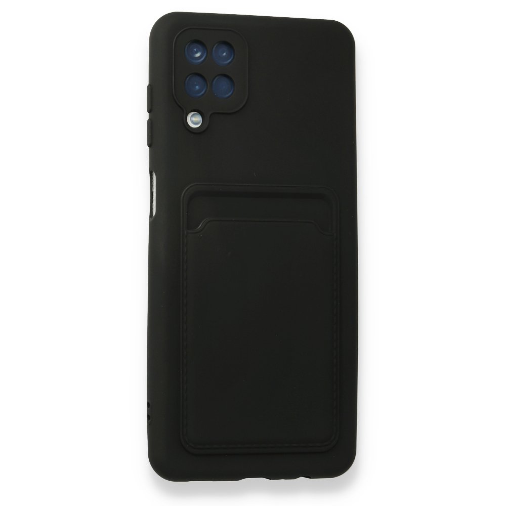 Newface Samsung Galaxy A12 Kılıf Kelvin Kartvizitli Silikon - Siyah